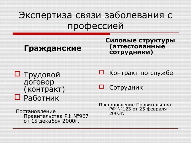 Заболевание связанное с профессией Заболевание связанное с профессией